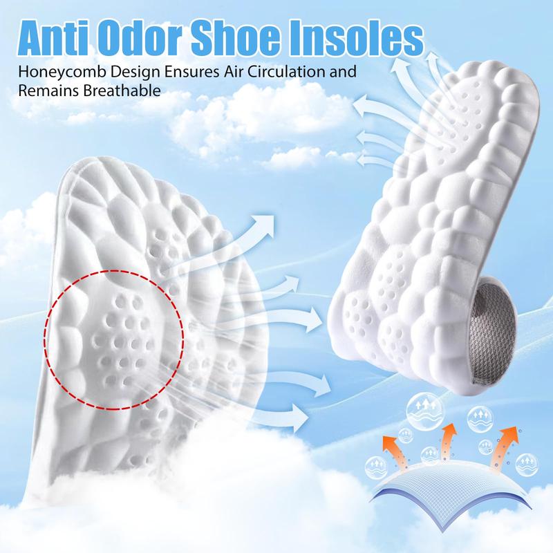 : 4D Cloud Insoles – Memory Foam Cushioning (Trim-to-Fit, Unisex)